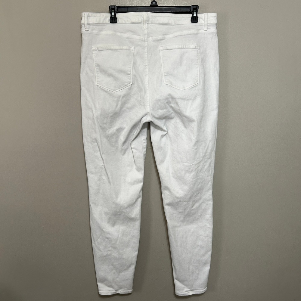 Talbots Denim Jeggings Women 16 Long White High Rise Skinny Stretch Pants Preppy - Picture 2 of 11
